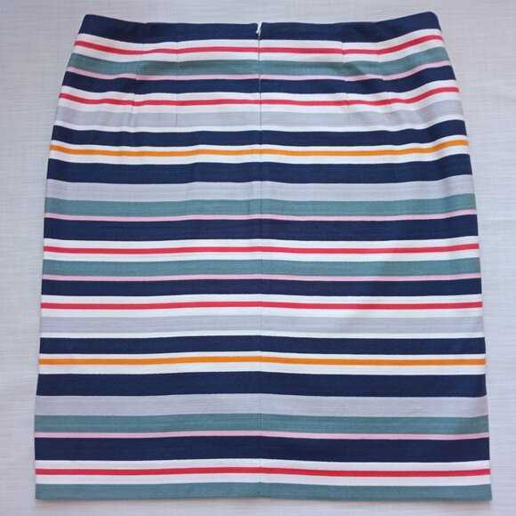 LOFT Straight Midi Skirt Striped Office Career Timeless Chic Stylish Size 14 - Picture 6 of 6